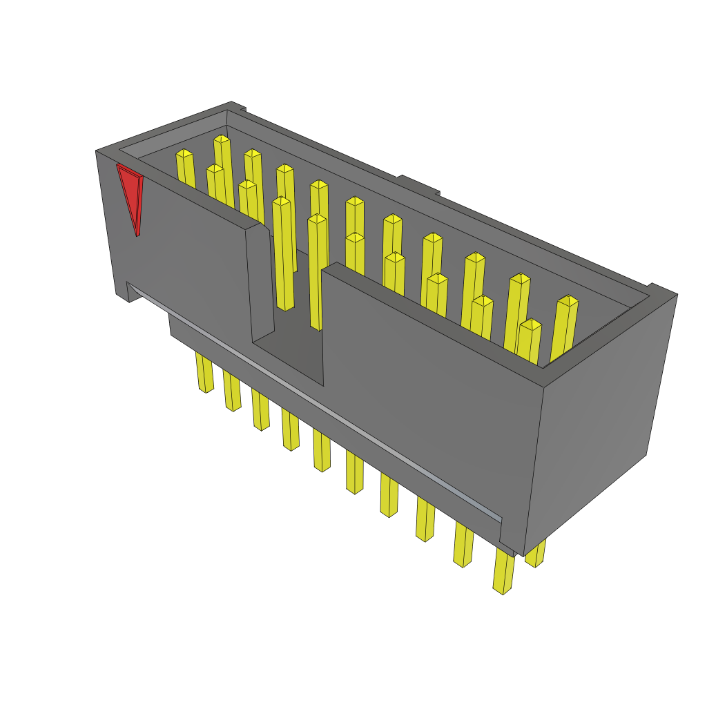 Samtec-ZSS-110-01-L-D-465 Steckverbinderleisten und Leiterplattenbuchsen Conn Elevated Shrouded Header HDR 20 POS 2.54mm Solder ST Top Entry Thru-Hole Layer