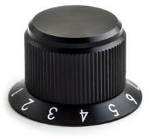 Kilo International-SC-75-2-6 Control Knobs Control Knob, Numeral Scale/Round/Skirt Black
