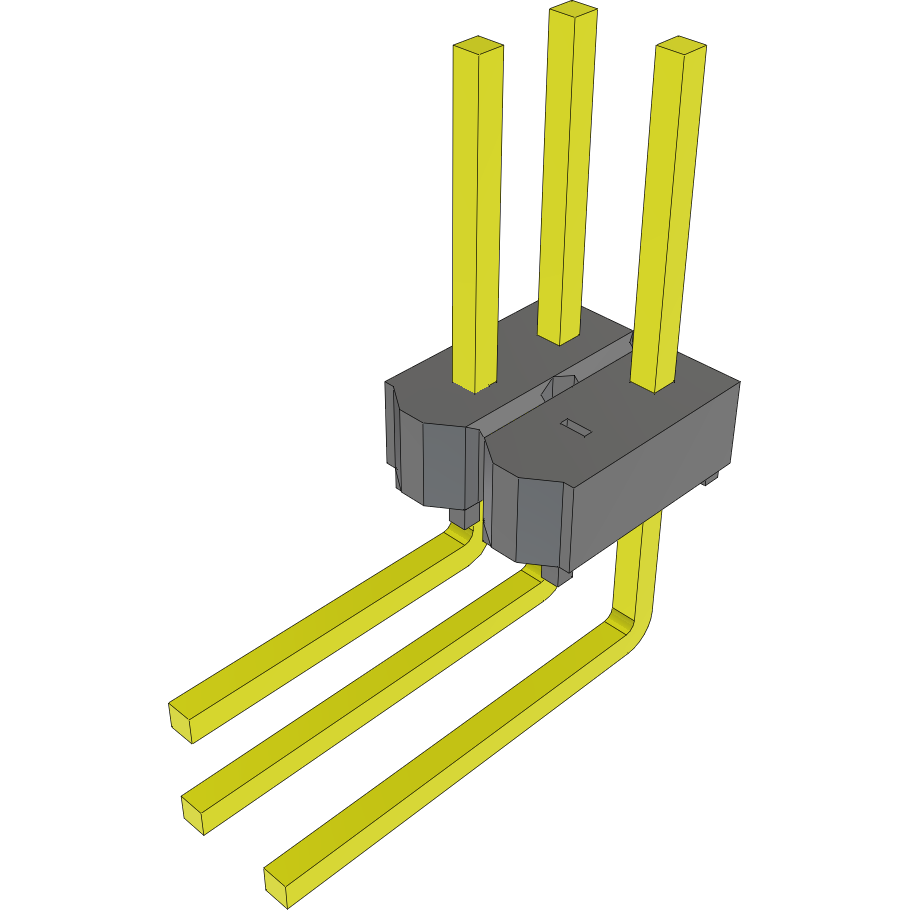 Samtec-MTSW-102-09-G-D-279-RA-003 Embases de raccordement et réceptacles PCB Conn Unshrouded Header HDR 4 POS 2.54mm Solder RA Side Entry Thru-Hole Bulk
