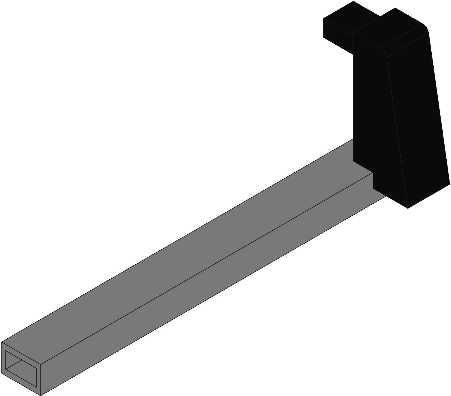 Hammond Manufacturing-1427MBC null Handle - Extruded Aluminum. 5.3" Hole Centers. Clear Handle And Black Posts