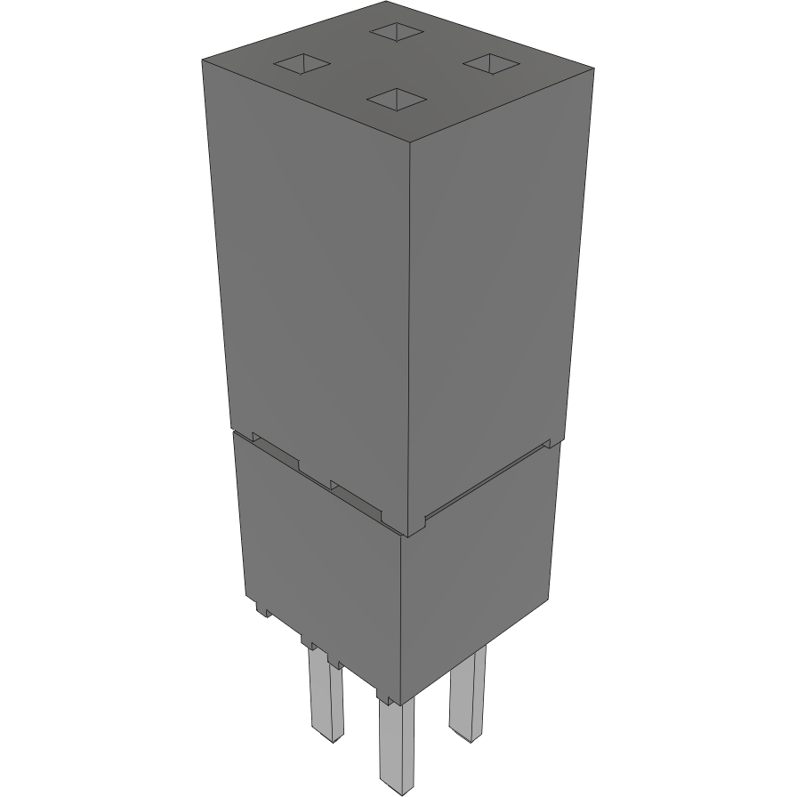 Samtec-ESW-102-48-S-D Piastre connettori e prese PCB Conn Elevated Socket SKT 4 POS 2.54mm Solder ST Top Entry Thru-Hole Bulk