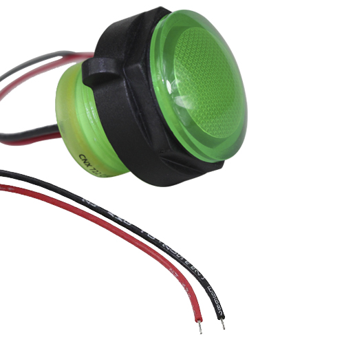Visual Communications-CNX722C500FVW Panel Mount Indicators Panel Mount Indicator Round 22mm LED FV Wire Green MS