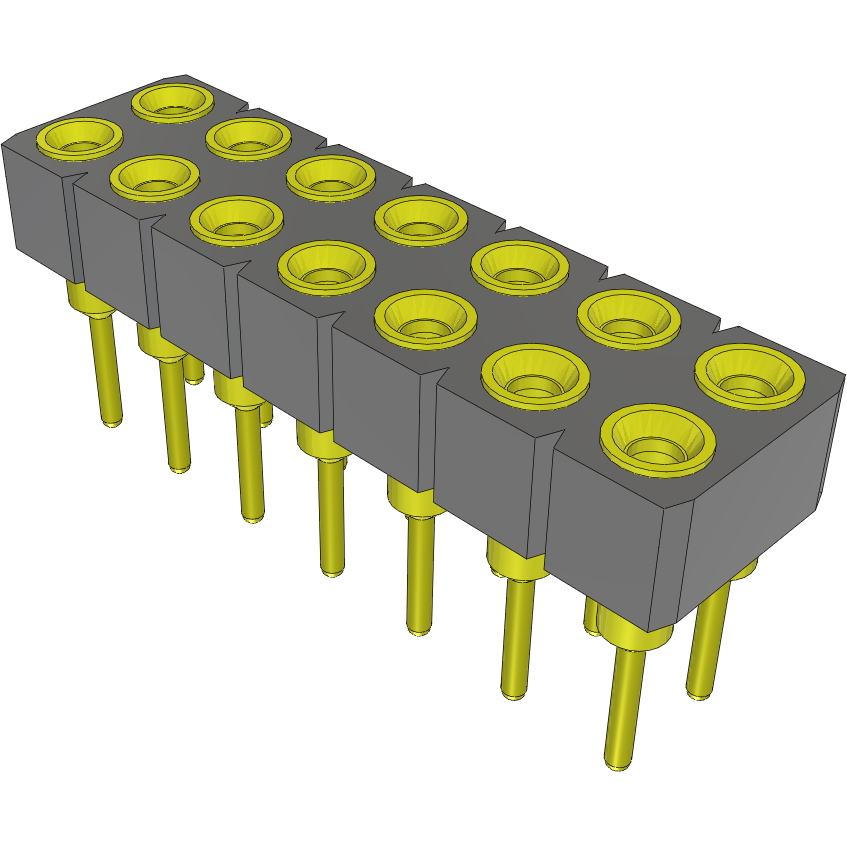 Samtec-SD-107-T-2 Embases de raccordement et réceptacles PCB Conn Socket Strip SKT 14 POS 2.54mm Solder ST Top Entry Thru-Hole Tube