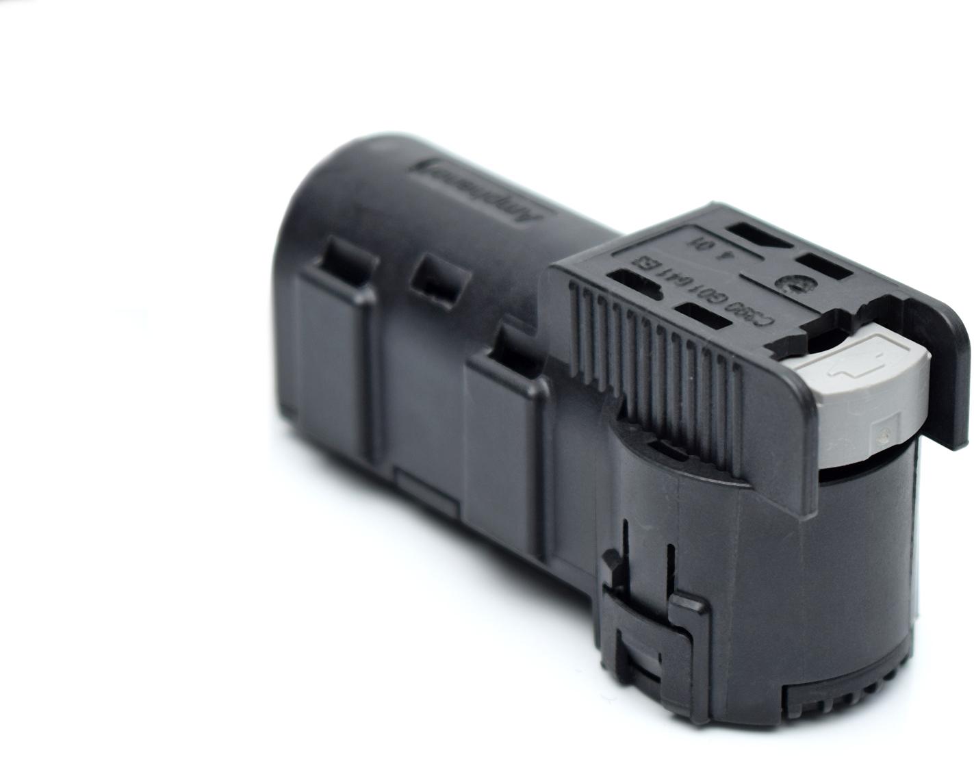 Amphenol-C390 10E001 041 2 Connector Accessories Connector Accessories Housing Cover Right Angle Polybutylene Terephthalate Black Box