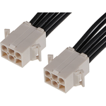 Molex-2162921062 Cable Assembly AC Power Cable Assembly AC Power 0.3m Wire to Board to Wire to Board 6 to 6 POS M-M Crimp-Crimp 14AWG