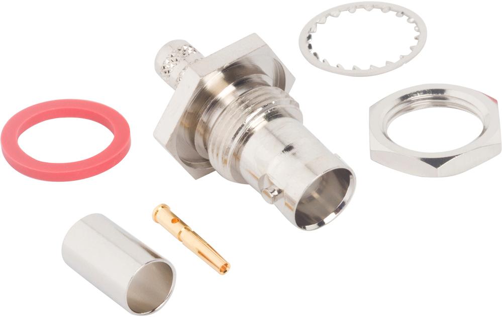 Amphenol RF-112205 射频连接器 Conn BNC 0Hz to 4GHz 75Ohm Crimp ST Panel Mount F Gold