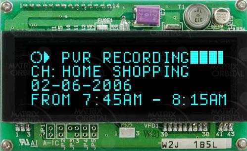 Matrix Orbital-VK204-25 Vacuum Fluorescent Displays - VFDs VFD Character Display