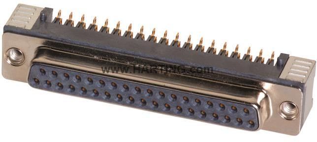 HARTING-09553563621741 Steckverbinder, D-Sub Conn D-Sub F 25 POS 1.38mm Solder RA SMD 25 Terminal 1 Port Reel