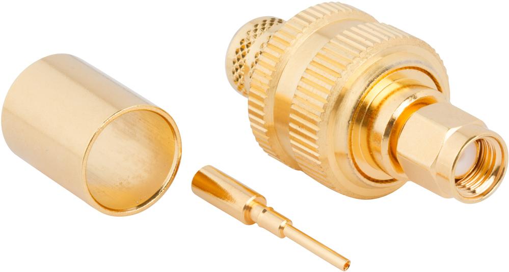 Amphenol RF-132298RP RF-Steckverbinder Conn SMA 0Hz to 12.4GHz 50Ohm Solder ST Cable Mount RCP Gold