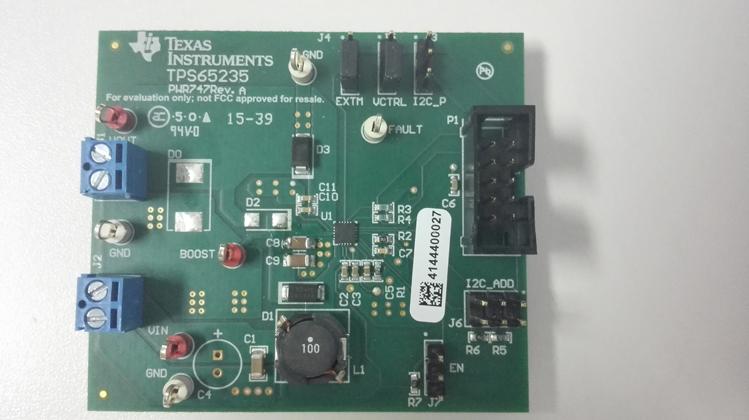 Texas Instruments-TPS65235EVM-747 Placas y kits de desarrollo de administración de potencia TPS65235 DC to DC Converter and Switching Regulator Chip 11V to 20V Output Evaluation Board