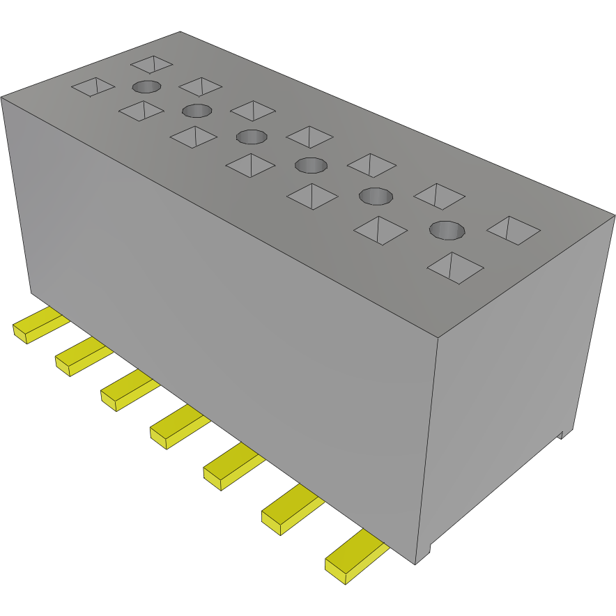 Samtec-MLE-107-01-G-DV-A 连接器插头及 PCB 插座 Conn Micro Socket Strip SKT 14 POS 1mm Solder ST Top Entry SMD Tube