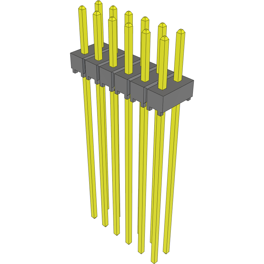 Samtec-TSW-106-27-G-D Cabezales del conector y receptáculos PCB Conn Unshrouded Header HDR 12 POS 2.54mm Solder ST Top Entry Thru-Hole Bulk