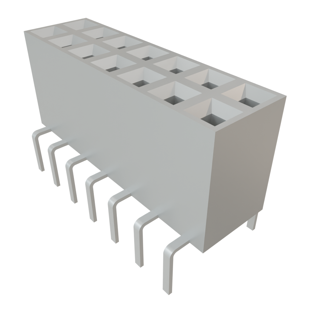 Samtec-BCS-107-L-D-PE-BE Steckverbinderleisten und Leiterplattenbuchsen Conn Socket Strip SKT 14 POS 2.54mm Solder ST Bottom Entry Thru-Hole TIGER CLAW™ Tube