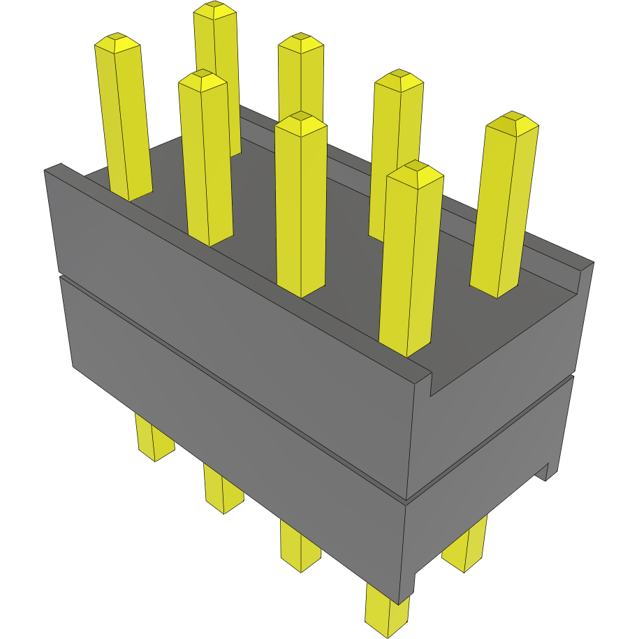 Samtec-DW-04-07-T-D-205 Piastre connettori e prese PCB Conn Board Stacker HDR 8 POS 2.54mm Solder ST Top Entry Thru-Hole Bulk