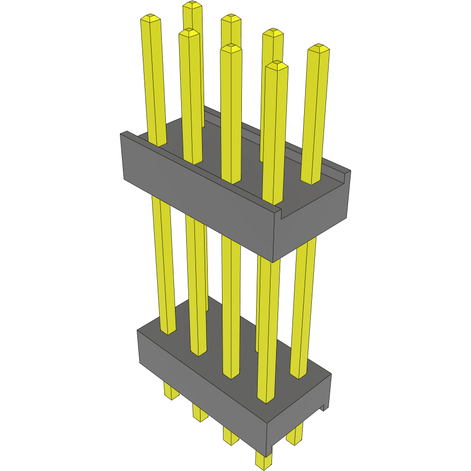 Samtec-DW-04-11-T-D-590 Cabezales del conector y receptáculos PCB Conn Board Stacker HDR 8 POS 2.54mm Solder ST Top Entry Thru-Hole Bulk