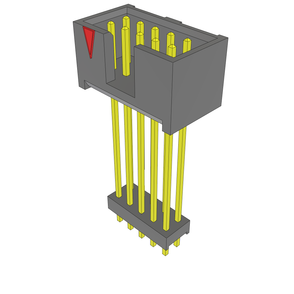 Samtec-ZSS-105-08-L-D-1215 Cabezales del conector y receptáculos PCB Conn Elevated Shrouded Header HDR 10 POS 2.54mm Solder ST Top Entry Thru-Hole Bulk