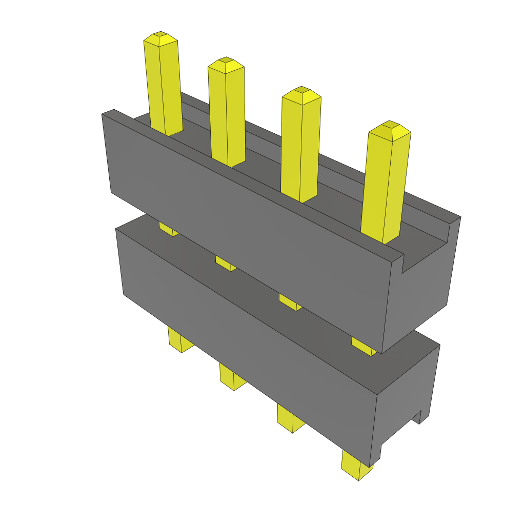 Samtec-ZW-04-07-G-S-250-090 Cabezales del conector y receptáculos PCB Conn Board Stacker HDR 4 POS 2.54mm Solder ST Top Entry Thru-Hole Bulk