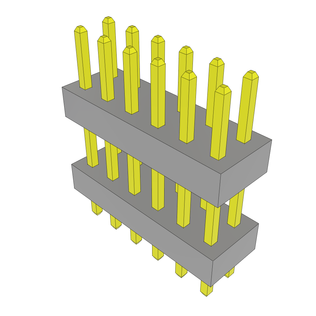 Samtec-TW-06-03-S-D-300-078 Embases de raccordement et réceptacles PCB Conn Board Stacker HDR 12 POS 2mm Solder ST Top Entry Thru-Hole Bulk