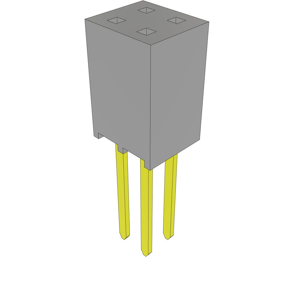 Samtec-SSW-102-03-L-D 连接器插头及 PCB 插座 Conn Socket Strip SKT 4 POS 2.54mm Solder ST Top Entry Thru-Hole Bulk