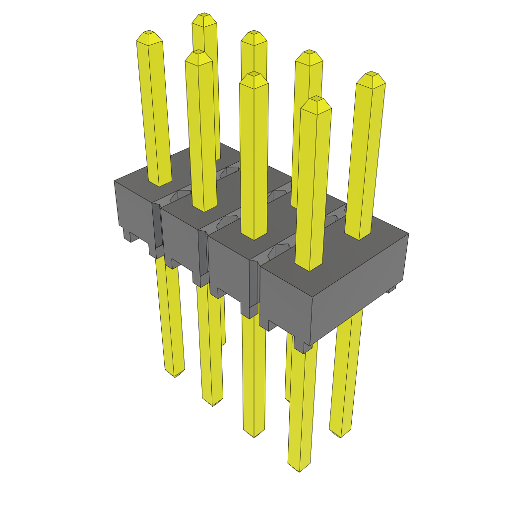 Samtec-HTSW-104-22-G-D Connector Headers and PCB Receptacles Conn Unshrouded Header HDR 8 POS 2.54mm Solder ST Top Entry Thru-Hole Bulk