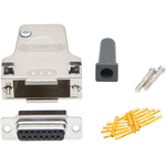 Conn D-Sub F 15 POS 1.42mm Crimp 45° Cable Mount 1 Port FCT Products Bag