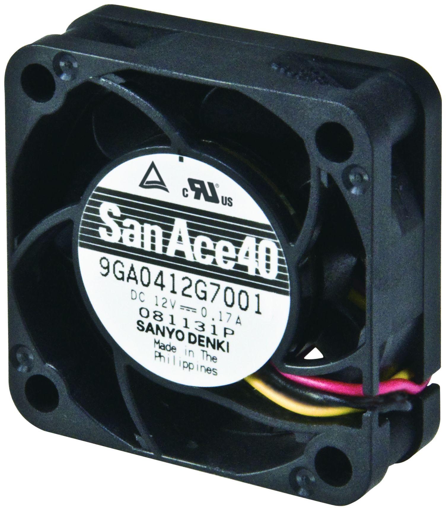 SANYO DENKI-9GA0412G7002 Souffleurs et ventilateurs DC Fan Axial Ball Bearing 12V 7V to 13.8V 12.7CFM 42dB 40 X 40 X 15.2mm