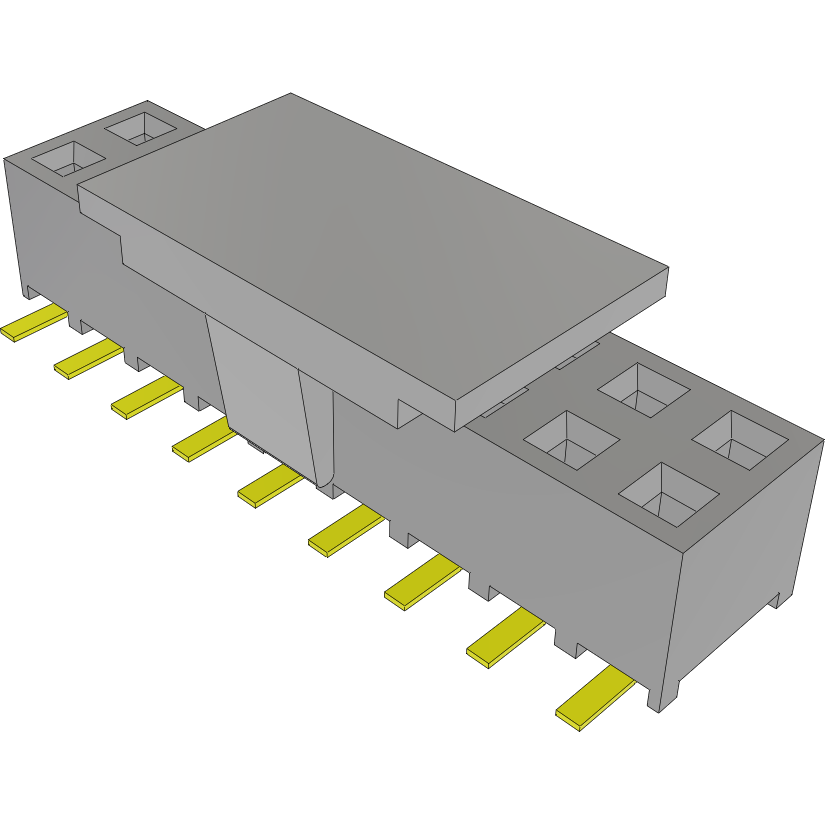 Samtec-SMM-109-02-S-D-LC-P-TR Cabezales del conector y receptáculos PCB Conn Socket Strip SKT 18 POS 2mm Solder ST Top Entry SMD TIGER EYE™ T/R