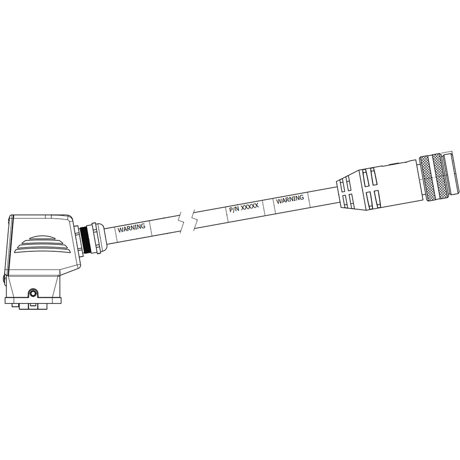 Molex-130249-0130-M010 Cable Assembly Other M35 4-Pole Straight Male to GW Connect Metal Heavy Duty Connector S-QD 4/2 90 Female