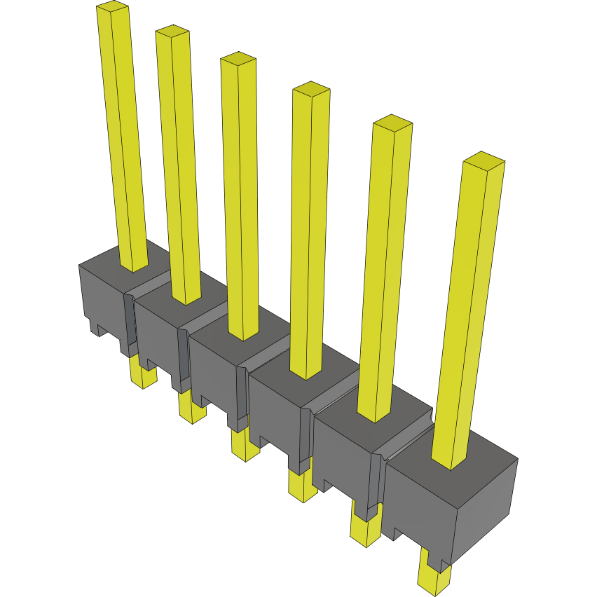 Samtec-MTSW-106-08-G-S-340 Cabezales del conector y receptáculos PCB Conn Unshrouded Header HDR 6 POS 2.54mm Solder ST Top Entry Thru-Hole Bulk