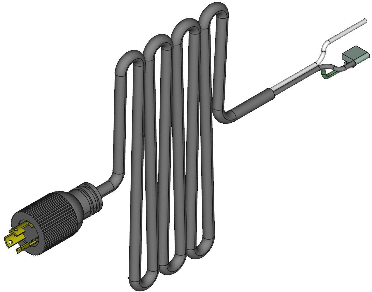 Hammond Manufacturing-1584C15TW Cable Assembly AC Power POWER CORD, LOCKING MOLDED PLUG