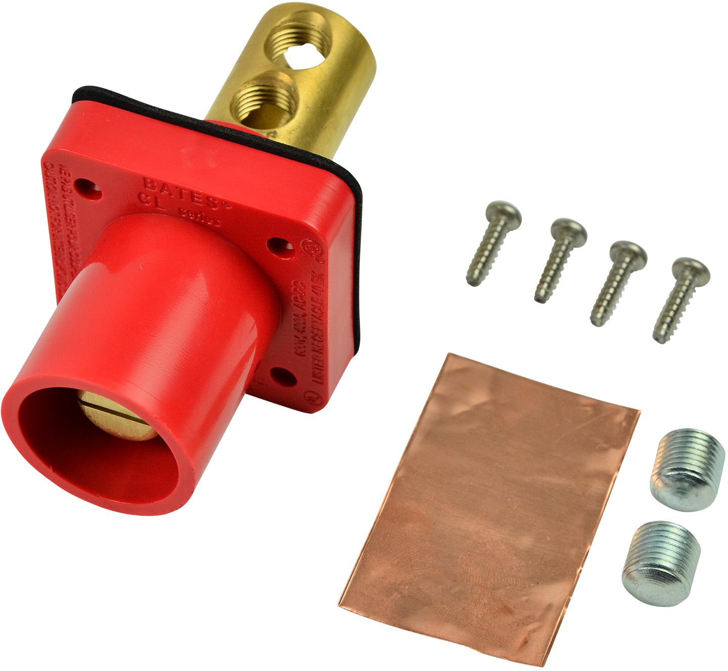 Marinco-CL20MRB-C Raccordement d'alimentation CL Series Panel Mount (400A / 600V) #2 - 2/0 AWG Male - Red (C )