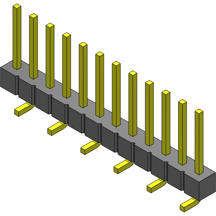 Samtec-TSM-112-02-S-SV Steckverbinderleisten und Leiterplattenbuchsen Conn Unshrouded Header HDR 12 POS 2.54mm Solder ST Top Entry SMD Tube
