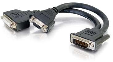 Legrand-38066  9in One LFH-59 (DMS-59) Male to One DVI-I Female and One HD15 VGA Female Cable