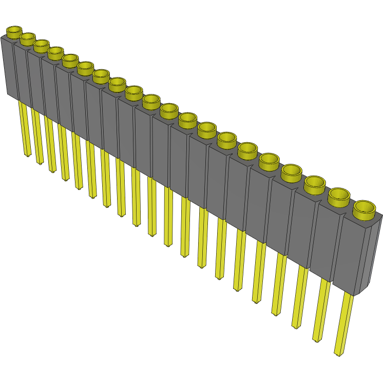 Samtec-ESS-120-T-08 连接器插头及 PCB 插座 Conn Socket Strip SKT 20 POS 2.54mm Solder ST Top Entry Thru-Hole Bulk
