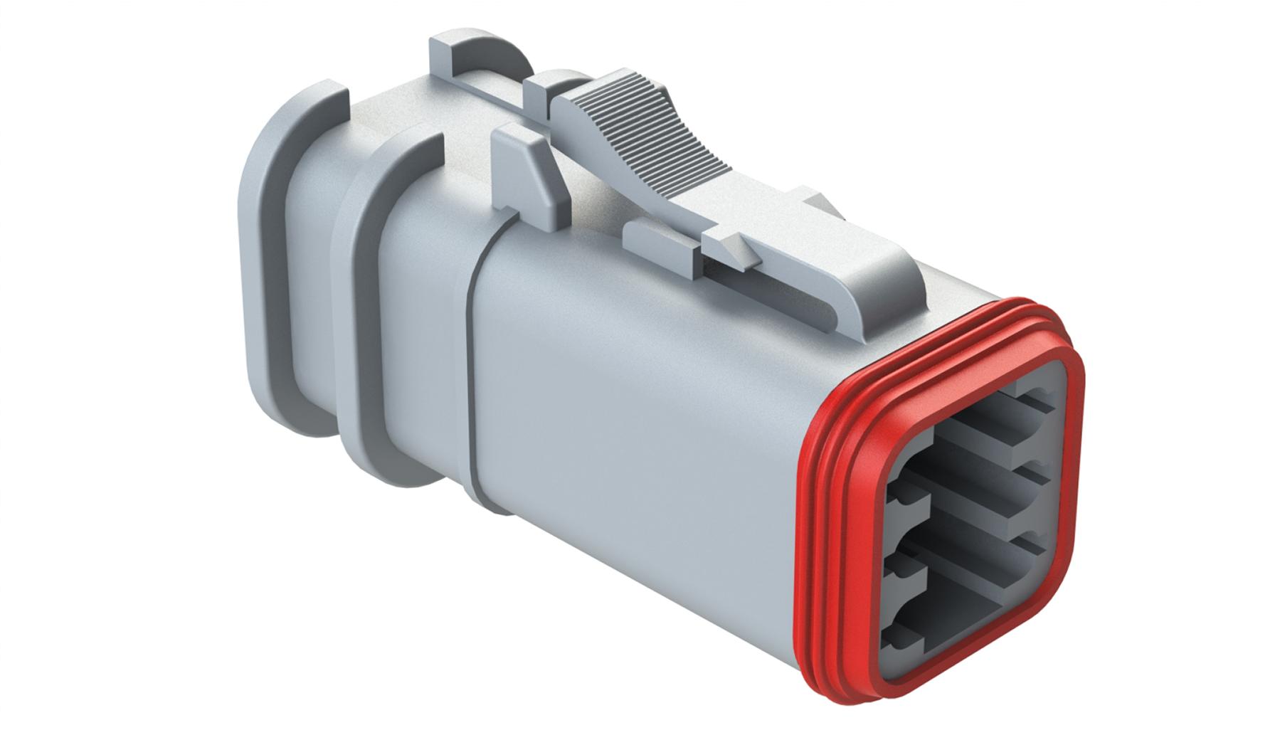 Amphenol-AT06-6S-OMGRY Einzeladersteckverbinder, Gehäuse Conn Housing PL 6 POS Crimp ST Cable Mount Gray