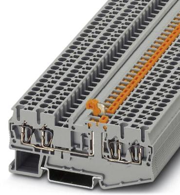 PHOENIX CONTACT-ST 2.5-QUATTRO-MT 连接器接线板 Conn Knife Disconnect Terminal Block F 4 POS Spring Cage T DIN Rail 20A