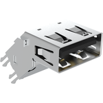 USB 3.2 A GEN1 Upright Dip G/F Black TL 2.4mm TR