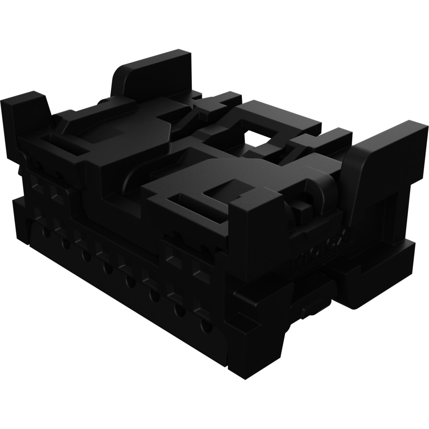 Molex-0348240124 Gaine de câblage de raccordement discret Conn Housing RCP 12 POS 2mm Crimp ST Cable Mount Black Mini50™ Bag