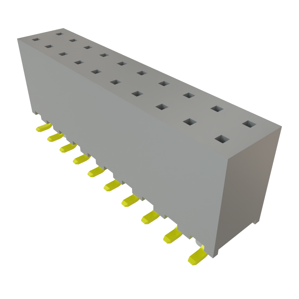 Samtec-SQW-110-01-F-D-VS-A Cabezales del conector y receptáculos PCB Conn Socket Strip SKT 20 POS 2mm Solder ST Top Entry SMD Tube