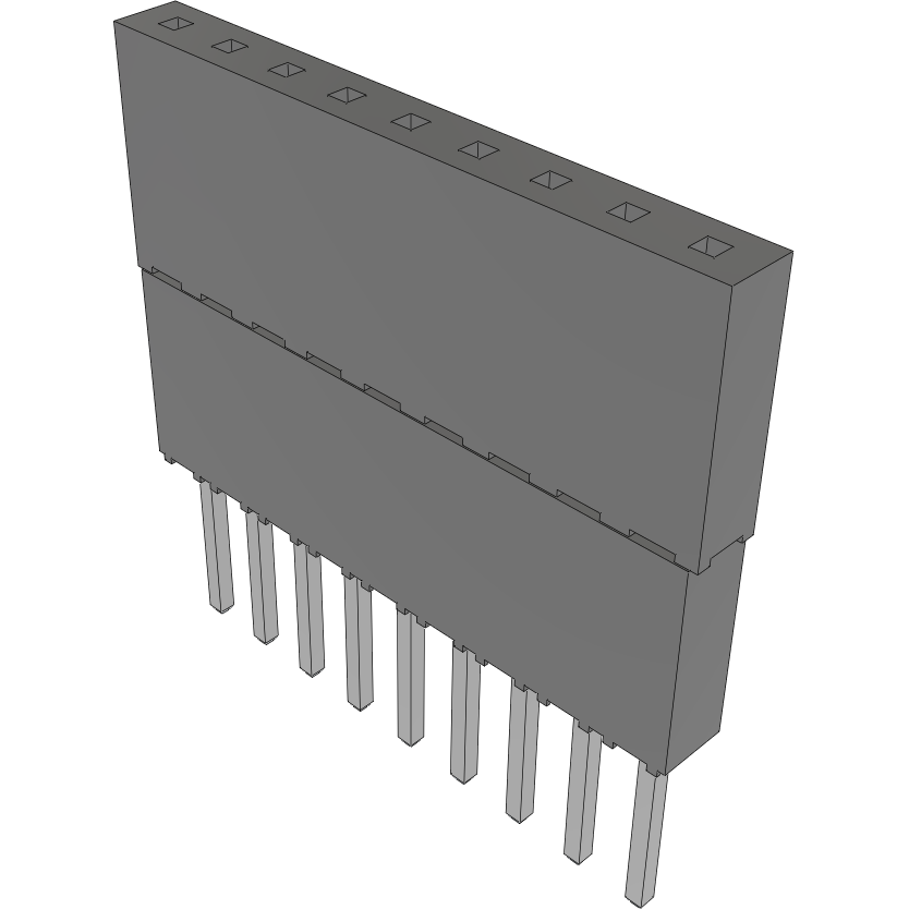 Samtec-ESQ-109-34-L-S Connector Headers and PCB Receptacles Conn Elevated Socket SKT 9 POS 2.54mm Solder ST Top Entry Thru-Hole Tube