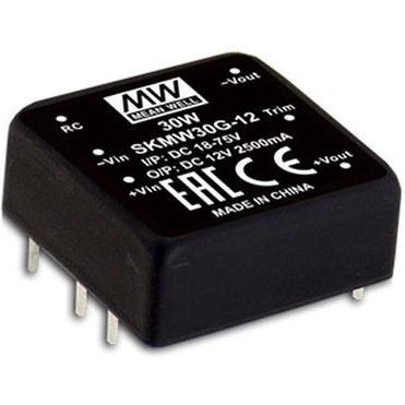 MEAN WELL-SKMW30F-12 DC to DC Converter and Switching Regulator Module Module DC-DC 24VIN 1-OUT 12V 2.5A 30W 6-Pin DIP Module Tube