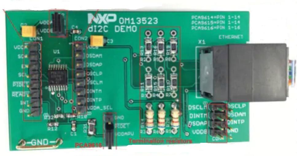 NXP Semiconductors-OM13523UL Entwicklungssätze und Werkzeuge PCA9616PW Signal Buffer and Repeater Demonstration Board