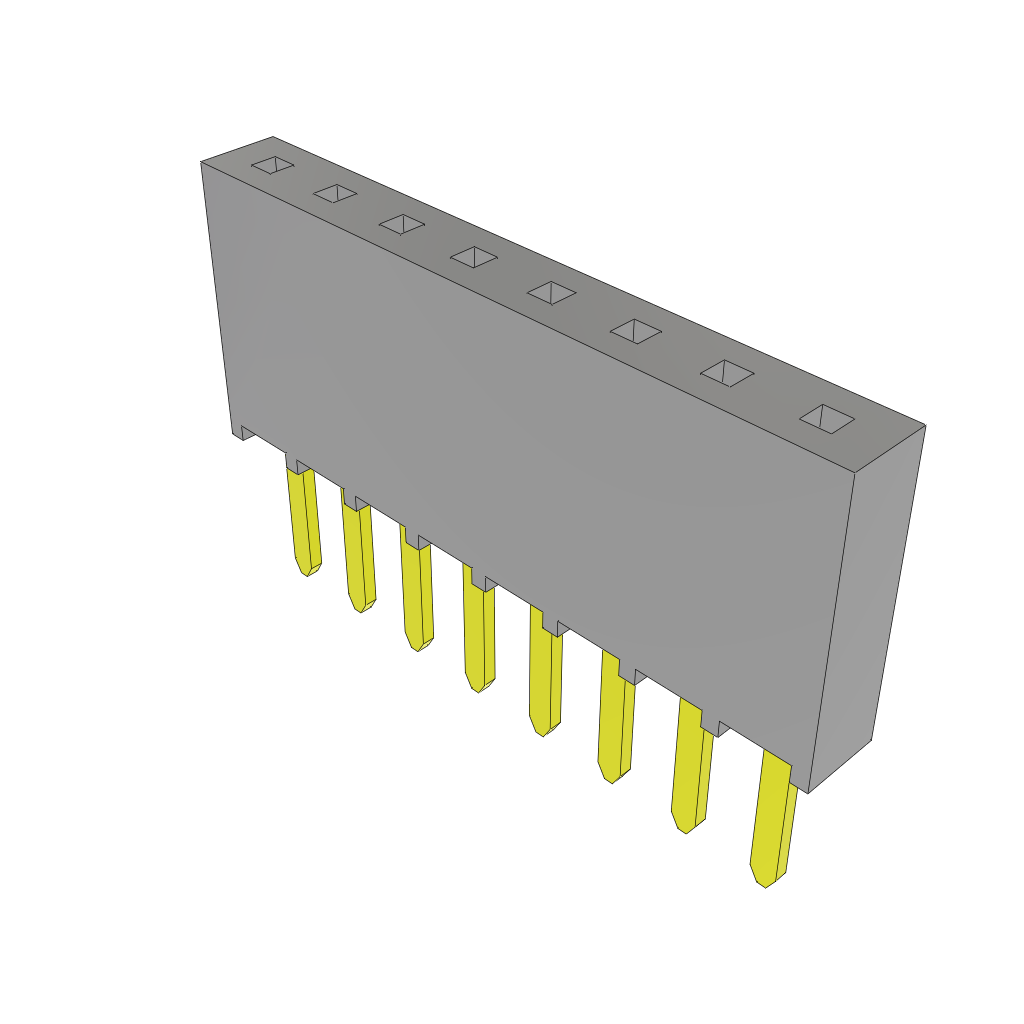 Samtec-SSW-108-22-G-S Connector Headers and PCB Receptacles Conn Socket Strip SKT 8 POS 2.54mm Solder ST Top Entry Thru-Hole Bulk