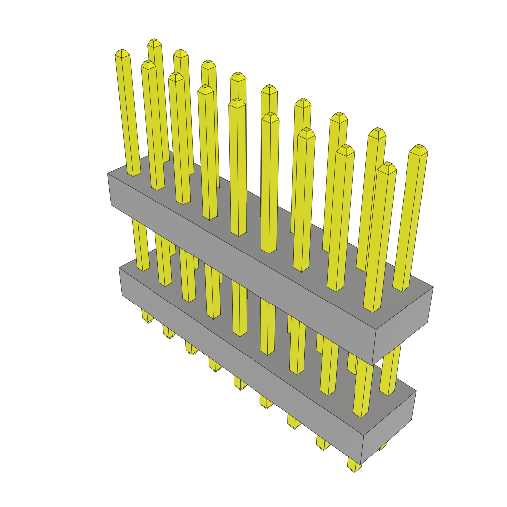 Samtec-TW-09-06-S-D-325-080 Connector Headers and PCB Receptacles Conn Board Stacker HDR 18 POS 2mm Solder ST Top Entry Thru-Hole Bulk