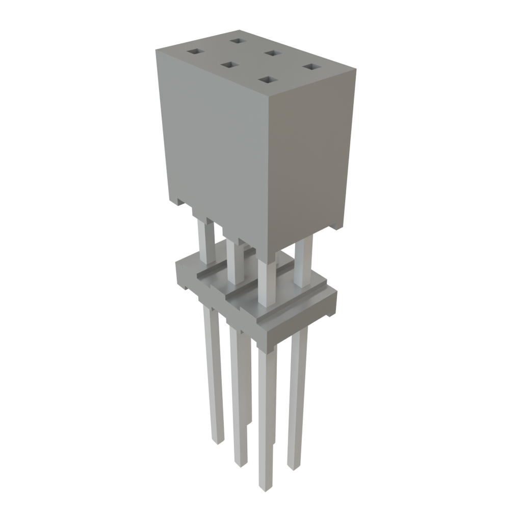 Samtec-ESQT-103-02-F-D-425 Connector Headers and PCB Receptacles Conn Elevated Socket SKT 6 POS 2mm Solder ST Thru-Hole Layer