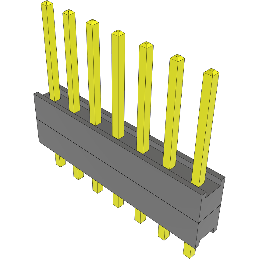 Samtec-DW-07-15-G-S-200 Connector Headers and PCB Receptacles Conn Board Stacker HDR 7 POS 2.54mm Solder ST Top Entry Thru-Hole Bulk