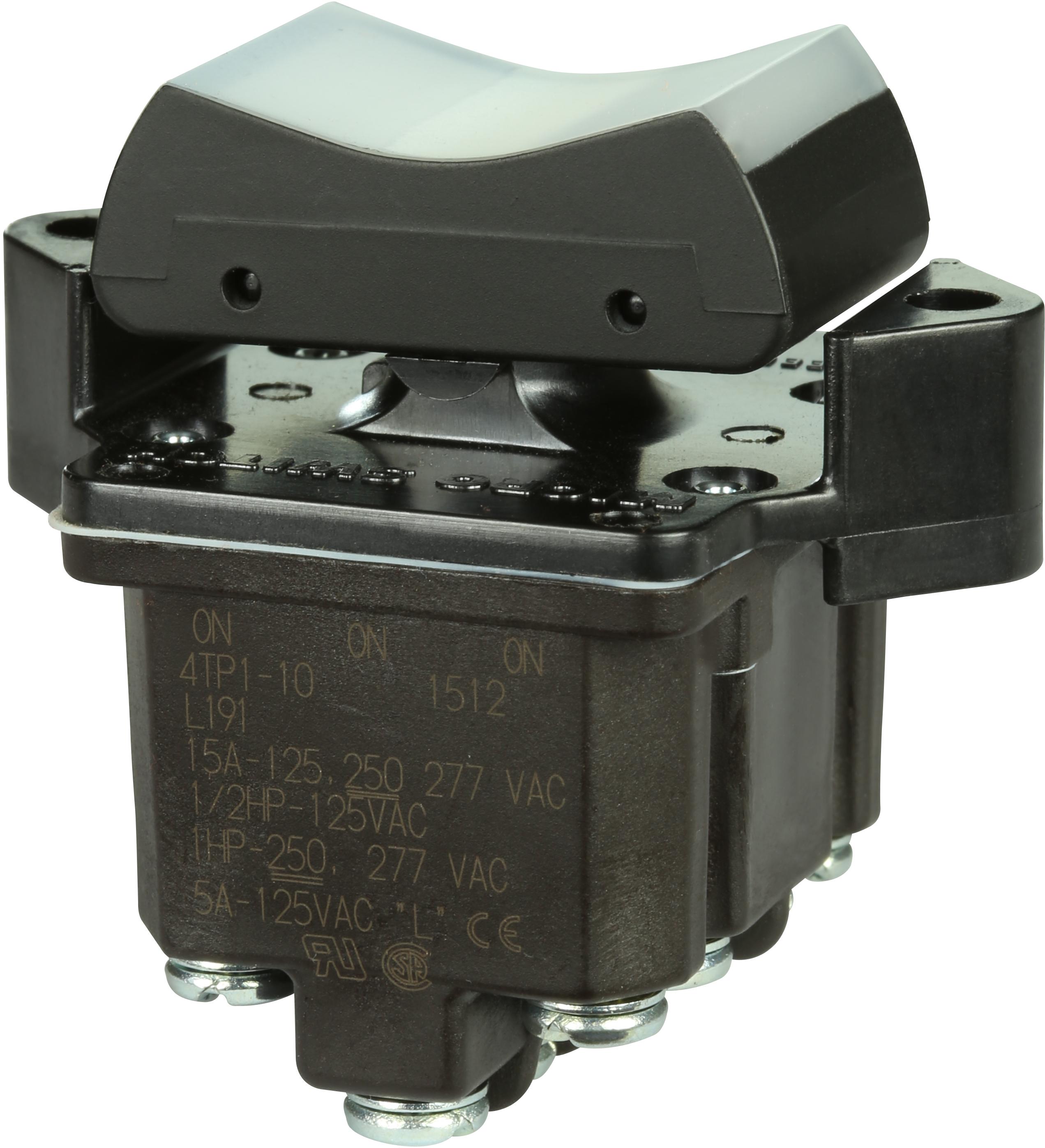 Honeywell-4TP1-10 Switch Rocker Switch Rocker ON OFF ON 4PDT Screw Rocker 15A 277VAC 745.7VA