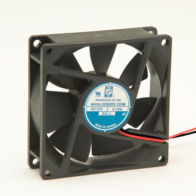 ORION FANS-OD8025-12HSS Blowers and Fans DC Fan Sleeve Bearing 12V 0.25A 2.9W 3100RPM 40CFM 34dB Flange Mount