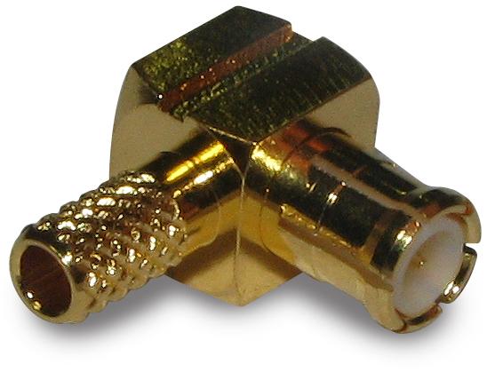 Amphenol RF-919-104P-51AX RF-Steckverbinder Conn MCX 0Hz to 6GHz 50Ohm Crimp RA Cable Mount PL Gold
