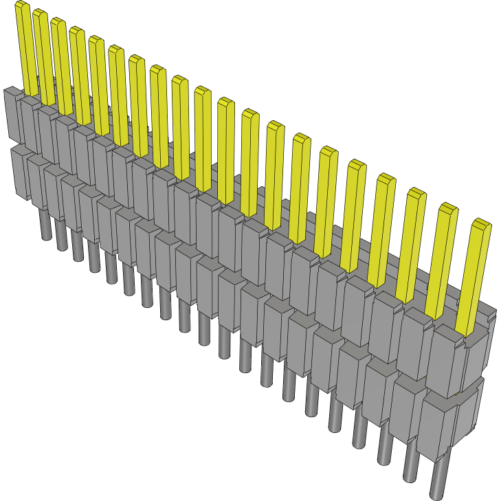 Samtec-DWM-20-53-L-S-225 Steckverbinderleisten und Leiterplattenbuchsen Conn Board Stacker HDR 20 POS 1.27mm Solder ST Thru-Hole Tube